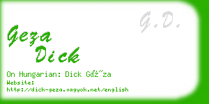 geza dick business card
